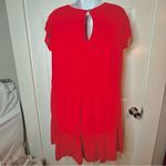 Evelyn Flutter Sleeve Casual Cherry Red Ruffle Tiered Mini Dress Has Pockets L Red Size L Photo 7