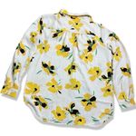 Ann Taylor ⭐️ Floral Camp Shirt - Yellow Spring Size S Photo 3