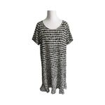 Garnet Hill  Black & White Olivia Silk Shift Dress‎ Womens Size 8 Casual/Modest Photo 1