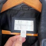 Worthington Black Leather Jacket Full Zip Classic Neutral Bikercore Size Large Photo 8