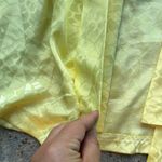 Vintage Satin Short Sleeve Cardigan Geometric Pattern Yellow Medium Photo 2