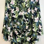 Show Me Your Mumu  Floral Bell Sleeve Wrap Front Tropical Romper Size Small Photo 4