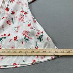 S. Deer Midi Dress Womens M White Floral Print Puff Sleeve Square Neck NWT Red Size M Photo 4