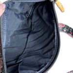 None Quilted Cotton Mini Tote Bag Black Red Medallion Print Zip Top Carryall Boho Photo 5