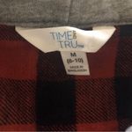 Time And Tru Womens Flannel Hoodie Shirt Cropped Size Medium 8-10 Pockets New Photo 4