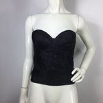 Guess Lace Bustier Corset Top Black Built In Cups Zip Up M Photo 9