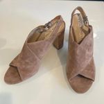 Via Spiga Amya Pink Beige Suede Chunky Heel Slingback Sandals 10 Photo 1