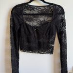 Black Lace Long Sleeve Top Photo 0
