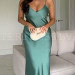 ZARA  Dress wedding emerald green Slip Midi Satin Effect Maxi Coctail Party Photo 4