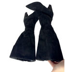 Nine West  Tall Boots Size 6.5 Womens Black Leather Upper Side Zip Block Heel Photo 3