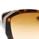 BVLGARI Crystal Embellished Cat Eye Tortoise Shell Sunglasses Photo 4