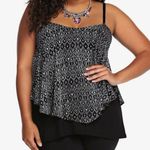 Torrid  3 Plus Size Skull Ikat Print Double Layered Cami Black Cream Tank Top 3X Photo 0