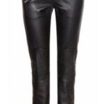 Coach Black Calfskin Italian Leather Pants 0 NWOT Photo 1
