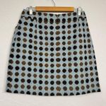 Boden Blue Brown Polka Dot Wool Mini Skirt Women’s 8 Preppy School Girl Pencil Photo 2
