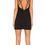 NBD Victory Black Vneck Strappy Mini Dress Womens Medium Photo 1