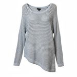 Apt. 9  Sweater Womens Small Blue Asymmetrical Open Knit Pullover Scoop Neck Photo 8