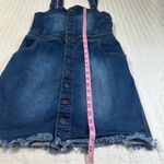  Dark Blue Denim Wax Jean, Size M, Blue Overalls Skirt. Photo 2
