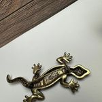 Lia Sophia Rhinestone Lizard Reptile Brooch Pin Gold Tone Photo 7