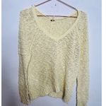 Free People Songbird Pastel Butter Yellow Soft Boucle Vneck Sweater size XS Photo 1