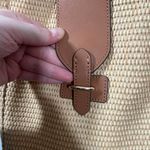 Banana Republic Straw Bucket Bag With Brown Leather Details Photo 4