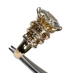 14KT GENUINE MOISSANITE & DIAMOND 2.21 CARAT WEIGHTY SOLID YELLOW GOLD RING Photo 5