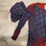 ZARA Trafaluc Collection Burgundy Patchwork Boho Dress XS RN77302 Photo 4