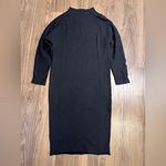 Frank & Eileen $298 Isabelle Triple Fleece Black Midi Sweater Dress Fall Photo 3