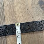 Fossil Vintage  Brown Tooled Leather Belt Cutouts Women’s Size Large Photo 7