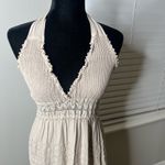 SEASPICE resort Daphne Halter maxi dress NWT‎ XL 100% Peruvian cotton Tan Photo 7
