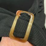 ZARA  ZC Woman- Black Ribbed Attached Belt High Neckline Mini Dress- Size L Photo 3