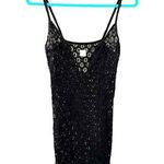 Black Knit V Neck Mini Slip Dress Photo 0