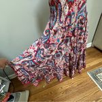 Soft Surroundings  Kara Dress Tiered Boho Maxi Floral Paisley Cap Sleeve XS Photo 2