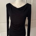 Free People NWOT Ruched Draped Cowlneck Ribbed Knit Top Photo 2