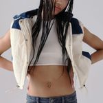 BDG Yara Linen & Denim Puffer Vest Photo 0