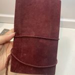 Rochas Paris Vtg Velvet Makeup Accessory Bag Burgundy Leather Interior France Red Photo 2