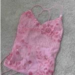 SheIn Beaded embroidered baby pink open back top Photo 1