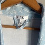 Lake Pajamas Pima cotton Robe in French Blue Watercolor Stems Small Photo 8