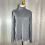 Halogen Cashmere Turtleneck Sweater Gray Size S Ribbed Long Sleeve Cozy Winter Photo 2