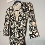 Diane Von Furstenberg  Vintage DVF Wrap Dress Silk Floral Black Cream Size 8 Photo 0
