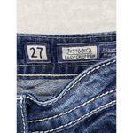 Miss Me Jeans Womens Sz 27 Easy Crop blue Denim Embellished Fleur de Lis Pockets Photo 7