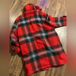 Ralph Lauren Red Plaid Toggle pea Coat vintage wool rare L spring nautical boho Photo 4