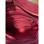 Red Leather‎ Crossbody Shoulder Bag with Studs Flap Buckle Closure Photo 8