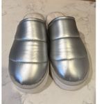Maeve Anthropologie  Puffy Platform Slipper Shoes Silver Size Large 10/11 casual Photo 5