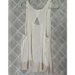 Lululemon  All Tied Up Split Back Athletic Tank Top White Pink‎ Metallic Size M Photo 5