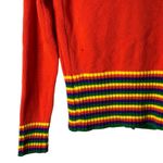 Vintage Starlight Trading Inc Rainbow Striped Button Cardigan 100% Acrylic Korea Red Size M Photo 10
