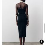 ZARA NWT  Stretch Bow Midi Dress /  Black and White Halter Dress Size Small Photo 10