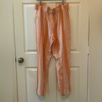 New York & Company Orange Striped Linen Blend Pants. Size Photo 2
