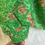 Joie  bright green floral long sleeve blouse Photo 5