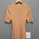 Dissh Maxi Short Sleeve Ribbed Knit Dress Nude XL Tan Photo 8