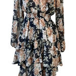VICI  LONG SLEEVE RUFFLE FLORAL MAXI DRESS Photo 0